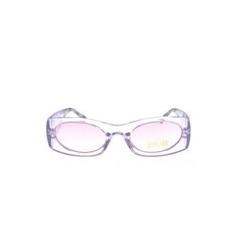 Ochelari de soare cu rama incolora si lentile roz UV 400