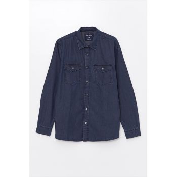 Camasa regular fit cu model chambray