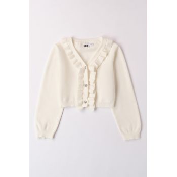 Cardigan crop cu volane