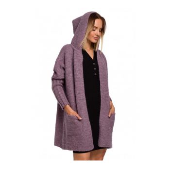 Cardigan cu gluga  Cu Poliamida - Lana - Mov