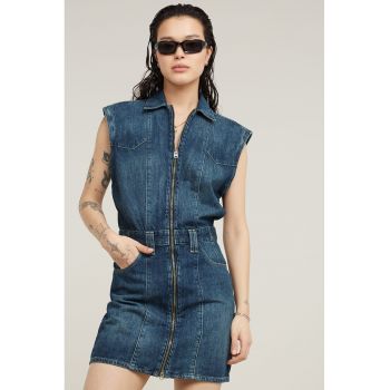 Rochie mini din denim cu maneci detasabile