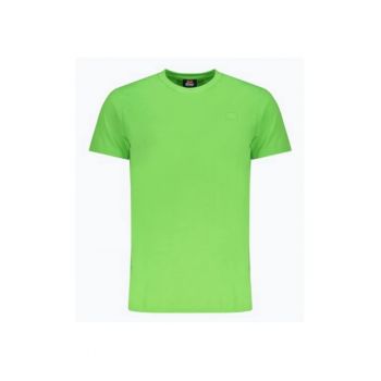 Tricou barbati cu decolteu la baza gatului din bumbac - Verde