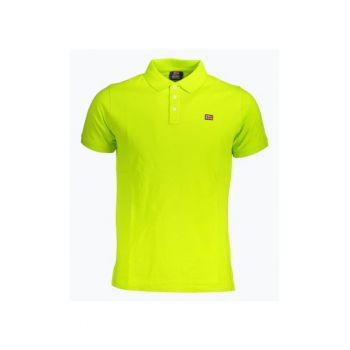 Tricou polo barbati cu logo - din bumbac - Galben neon