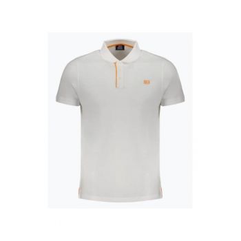 Tricou polo barbati din bumbac cu detalii contraste - Alb