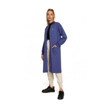 Blazer de dama  Cu fermoar - Bumbac - Elastan - Albastru