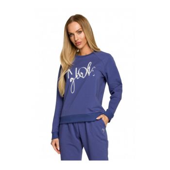 Bluza de dama  Cu motiv - Bumbac - Elastan - Albastru