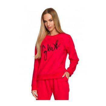 Bluza de dama  Cu motiv - Bumbac - Elastan - Rosu