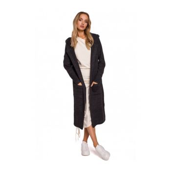 Cardigan cu buzunare . Acril. Poliamida. Gri. Marime universala