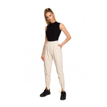 Pantaloni dama -  Bumbac/Elastan.Crem