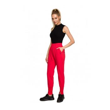 Pantaloni dama -  Bumbac/Elastan - Rosu.