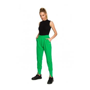 Pantaloni dama -  Bumbac/ElastanVerde