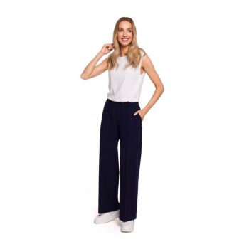 Pantaloni dama -  Poliester/Viscoza - Bleumarin inchis