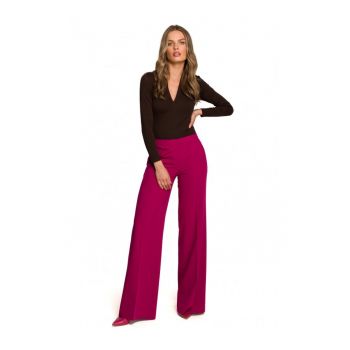 Pantaloni dama -  Poliester/Viscoza - Roz inchis