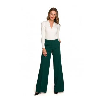 Pantaloni dama -  Poliester/Viscoza - Verde inchis.