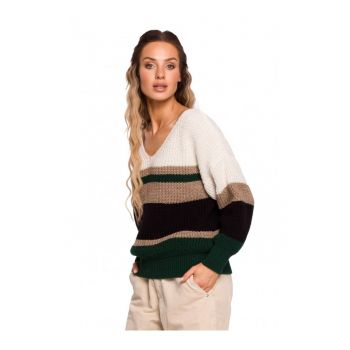 Pulover dungi  Acril - Nylon - Alb - Bej - Verde - 6548992