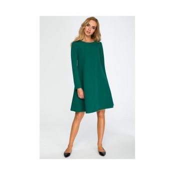 Rochie cu sifon la spate -  Poliester/Vascoza - Verde padure