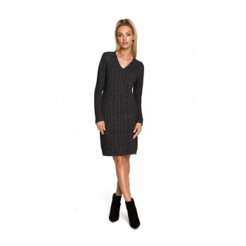 Rochie pulover  Cu decolteu in V - Acril - Nylon - Gri
