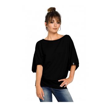 Tricou dama. Bumbac/Poliester. Negru. ieftin