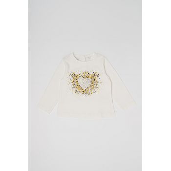 Bluza cu imprimeu cu strasuri