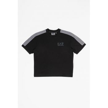 Tricou de bumbac cu detalii contrastante