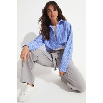 Camasa lejera crop cu dungi