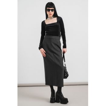 Bluza din catifea cu decolteu patrat