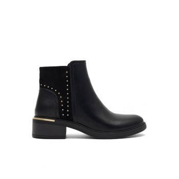 Botine dama -  590558807280535 - Piele ecologica - Negru