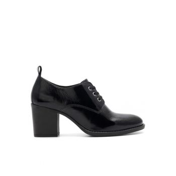 Pantofi sport dama -  Piele naturala/Piele lacuita - Negru