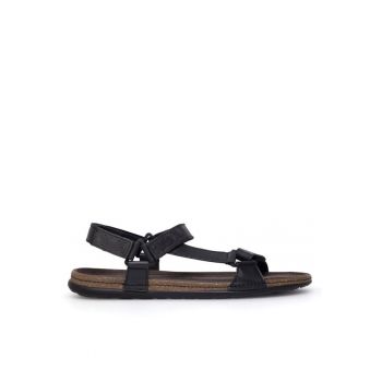 Sandale barbati  din piele naturala - culoare negru