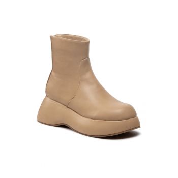 Botine dama -  301704645 - Piele ecologica - Bej