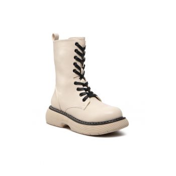 Botine dama -  301728184 - Piele ecologica - Bej