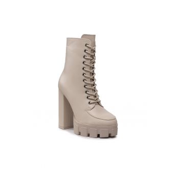 Botine dama -  301728535 - Piele ecologica - Bej