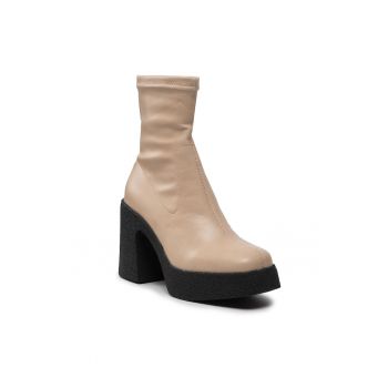 Botine dama -  301728573 - Piele ecologica - Bej