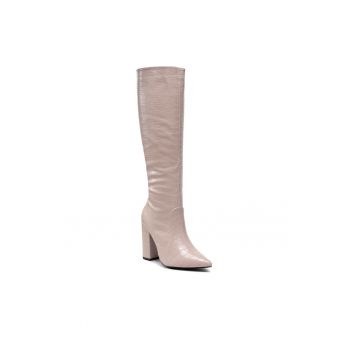 Cizme dama -  301727828 - Piele ecologica - Bej ieftine la reducere