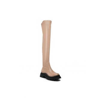 Cizme dama dama -  301728450 - Piele ecologica - Bej ieftine la reducere