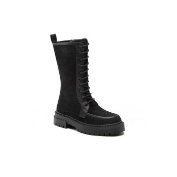 Ghete dama -  Piele naturala - Negru - 1