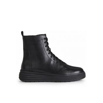 Ghete dama -  Piele naturala - Negru