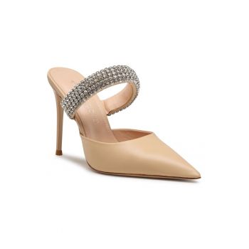 Papuci flip-flop dama -  302077793 - Piele naturala - Bej