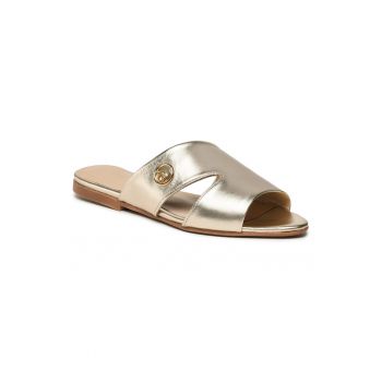 Papuci flip-flop dama -  302610907 - Piele naturala - Auriu