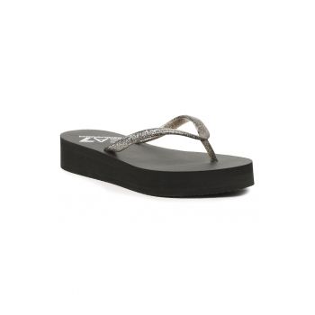 Papuci flip-flop dama -  302746255 - Textil - Argintiu