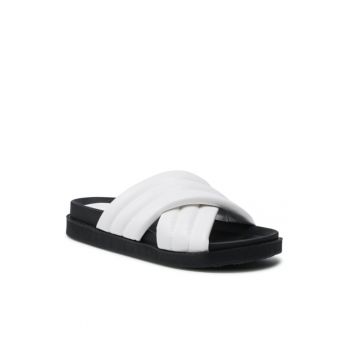 Papuci flip-flop dama -  Piele ecologica - Alb