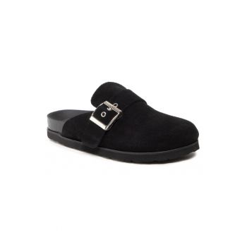 Papuci flip-flop dama -  Piele naturala/Velur