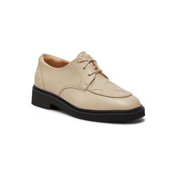 Pantofi oxford dama -  Piele naturala - Ecru