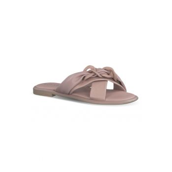 Papuci flip-flop dama -  301800071 - Piele naturala - Bej ieftini la reducere