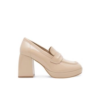 Pantofi sport dama -  Piele naturala/Piele lacuita - Bej