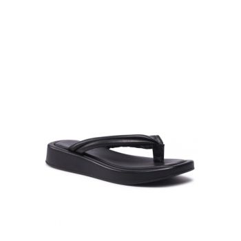 Papuci dama -  Piele naturala - Negru -
