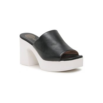 Papuci flip-flop dama -  302827985 - Piele naturala - Negru