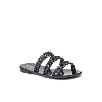 Papuci flip-flop impletiti dama -  Textil - Negru