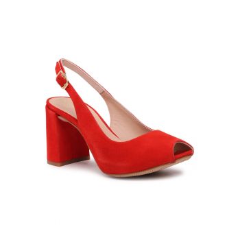 Sandale dama -  302827107 - Piele naturala - Rosu