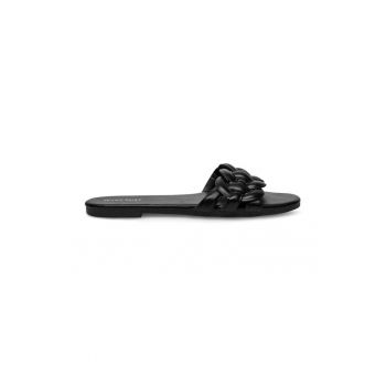 Slapi dama -  590559 - Piele ecologica - Negru